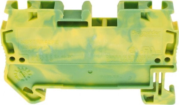 Schneider Electric - 1 Pole, 1,000 Volt, -40 to 266°F, DIN Rail Mount, Polyamide Grounding Terminal Block - 2 Contacts, 28 to 10 AWG Compatibility, 36-1/2mm High - Exact Tooling