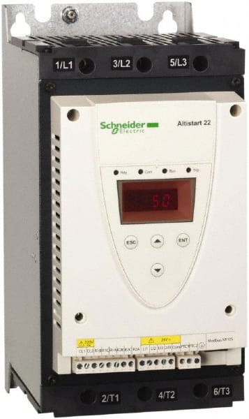 Schneider Electric - 62 Amp, 208 to 600 Coil VAC, 50/60 Hz, IEC Motor Starter - 1 Phase Hp: 15 at 208 Volt, 20 at 230 Volt, 3 Phase Hp: 40 at 460 Volt, 50 at 575 Volt - Exact Tooling