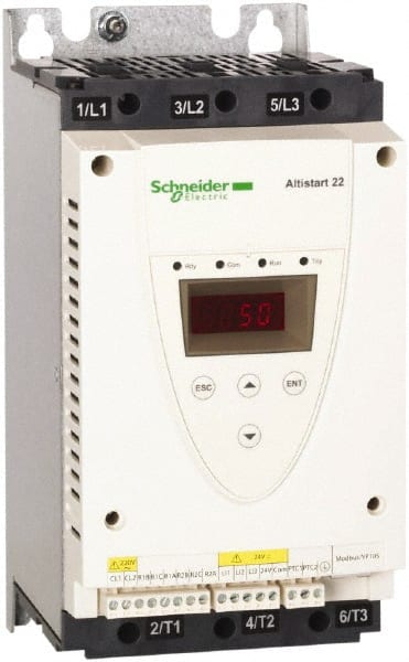 Schneider Electric - 47 Amp, 208 to 600 Coil VAC, 50/60 Hz, IEC Motor Starter - 1 Phase Hp: 1 at 208 Volt, 15 at 230 Volt, 3 Phase Hp: 30 at 460 Volt, 40 at 575 Volt - Exact Tooling