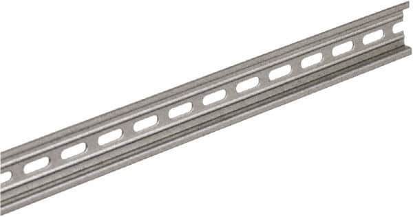 Square D - 2m Long x 0.3 Inch Wide x 1.38 Inch High x Steel DIN Rail - 0.04 Inch Thick - Exact Tooling