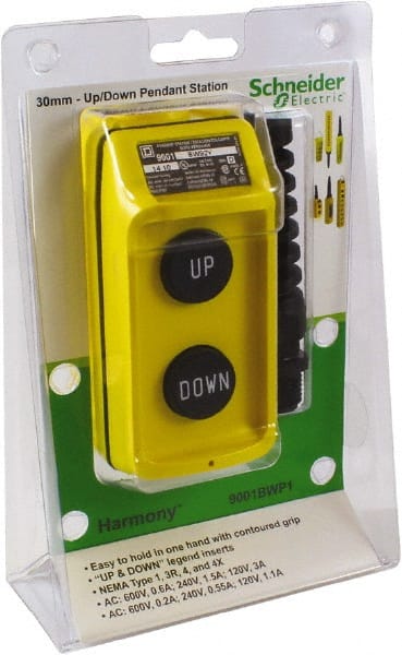 Schneider Electric - 2 Operator, Pushbutton Pendant Control Station - Up-Down (Legend) - Exact Tooling