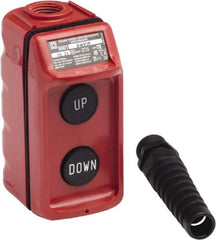 Schneider Electric - 2 Operator, Pushbutton Pendant Control Station - Up-Down (Legend), Momentary Switch, 4NO Contact, NEMA 1, 3, 3R, 4, 4X - Exact Tooling