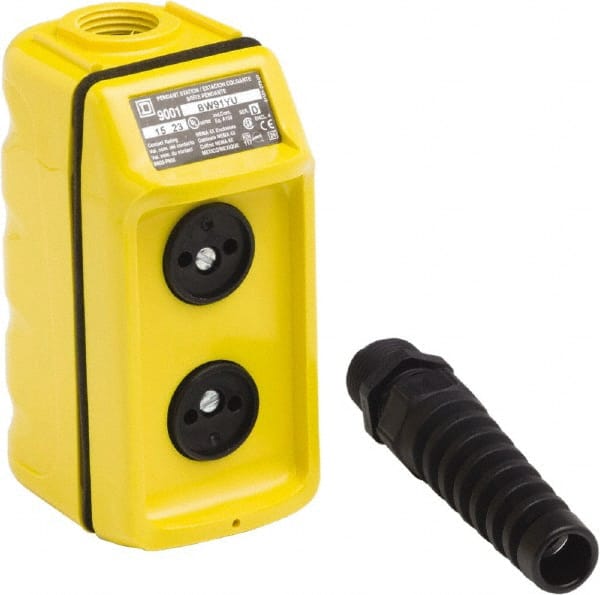 Schneider Electric - 2 Operator, Pushbutton Pendant Control Station - No Legend, Momentary Switch, 4NO/4NC Contact, NEMA 1, 3, 3R, 4, 4X - Exact Tooling