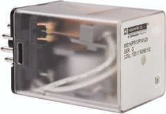 Square D - 11 Pins, 1 hp at 277 Volt & 1/3 hp at 120 Volt, 3 VA Power Rating, Octal Electromechanical Plug-in General Purpose Relay - 10 Amp at 250 VAC, 3PDT, 120 VAC at 50/60 Hz, 34.9mm Wide x 50.3mm High x 35.4mm Deep - Exact Tooling