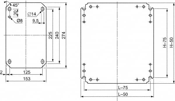 Schneider Electric - Electrical Enclosure Steel Mounting Plate - For Use with 400 (H) x 400 (W) Floor Standing Enclosure, RoHS Compliant, Includes Mounting Hardware & Mounting Plate - Exact Tooling