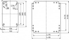 Schneider Electric - Electrical Enclosure Steel Mounting Plate - For Use with 300 (H) x 400 (W) Floor Standing Enclosure, RoHS Compliant, Includes Mounting Hardware & Mounting Plate - Exact Tooling