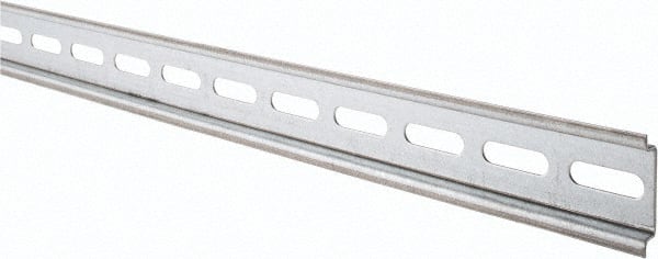 Schneider Electric - 2m Long x 0.3 Inch Wide x 1.4 Inch High x Steel DIN Rail - 0.04 Inch Thick - Exact Tooling
