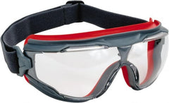 3M - Size Universal, Clear Anti-Fog Lens, Safety Goggles - Indirect Vent, Black/Red Frame, Over the Glass Style - Exact Tooling