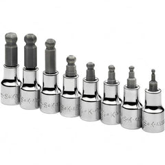 SK - 8 Piece 3/8" Drive Metric Ball Hex Bit Socket Set - Exact Tooling
