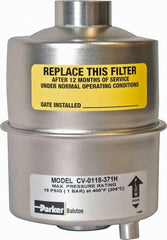 Parker - 1/2 NPT Air Compressor Inlet Filter - 3 CFM, 2.9" Diam x 4.4" High, Use with Welch Pump Models #1400, 1405, 8907 - Exact Tooling
