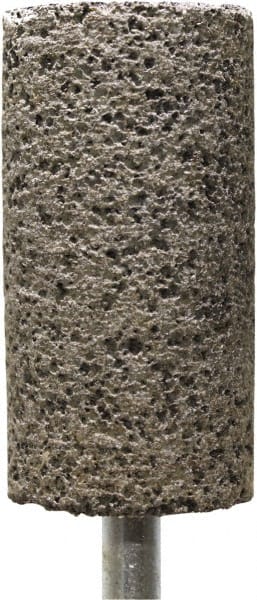 Tru-Maxx - 1" Head Diam x 1" Thickness, W222, Cylinder End, Zirconia Alumina Mounted Point - Brown, Coarse Grade, 36 Grit, 15,900 RPM - Exact Tooling