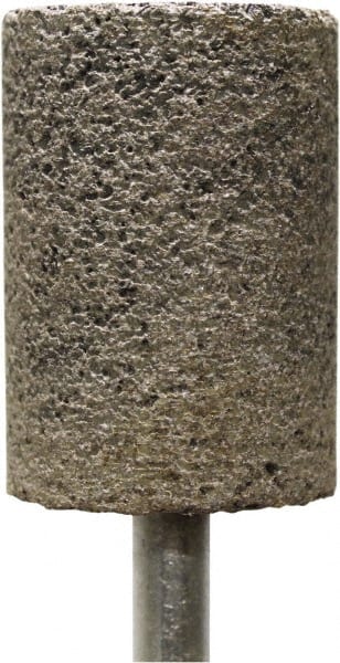 Tru-Maxx - 1" Head Diam x 1" Thickness, W221, Cylinder End, Zirconia Alumina Mounted Point - Brown, Coarse Grade, 30 Grit, 19,120 RPM - Exact Tooling