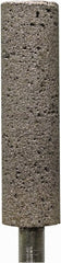 Tru-Maxx - 1/2" Head Diam x 1/2" Thickness, W189, Cylinder End, Zirconia Alumina Mounted Point - Brown, Coarse Grade, 36 Grit, 24,000 RPM - Exact Tooling