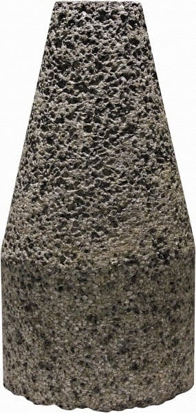 Tru-Maxx - Type 19, 2" Max Diam, 4" Head Thickness, 16 Grit Oval Cone - Zirconia Alumina, Coarse Grade, 5/8-11 Shank Thread - Exact Tooling