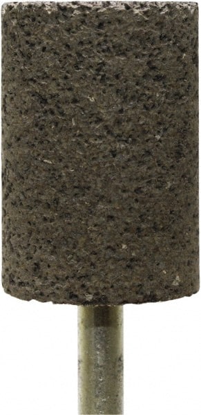 Tru-Maxx - 1" Head Diam x 1-1/2" Thickness, W221, Cylinder End, Zirconia Alumina Mounted Point - Brown, Coarse Grade, 24 Grit, 19,120 RPM - Exact Tooling
