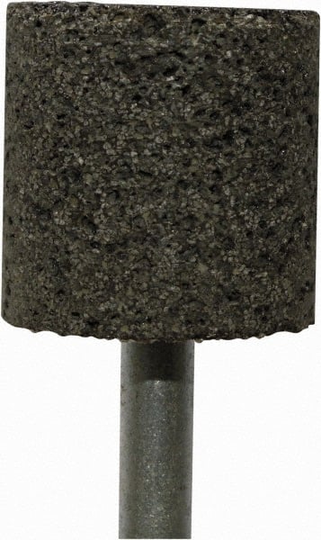 Tru-Maxx - 1" Head Diam x 1" Thickness, W220, Cylinder End, Zirconia Alumina Mounted Point - Brown, Coarse Grade, 24 Grit, 25,500 RPM - Exact Tooling