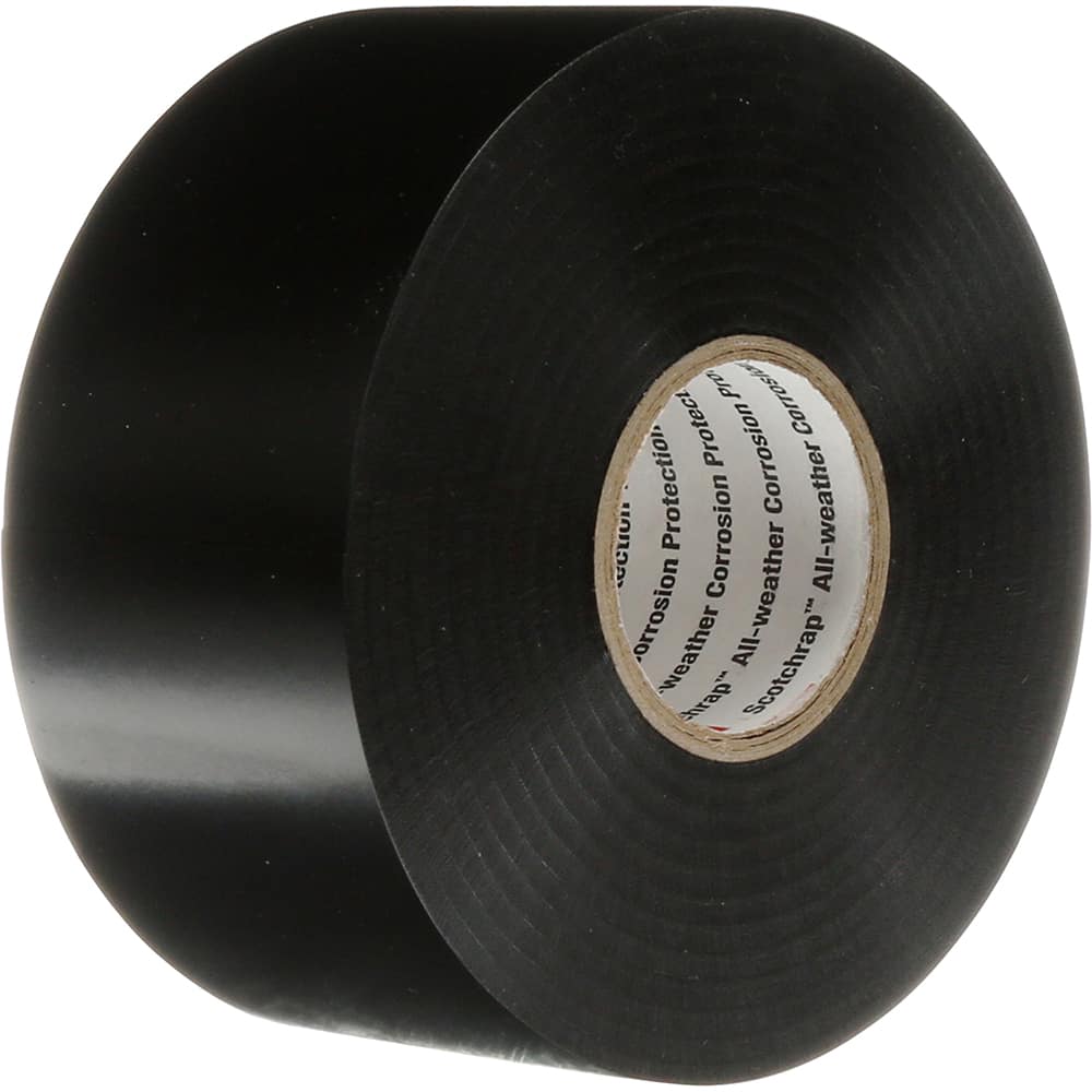 3M - Electrical Tape; Width (Inch): 3 ; Length Range: 48" and Longer ; Color: Black ; Material Type: Vinyl ; Length (Feet): 100 ; Thickness (mil): 10 - Exact Tooling