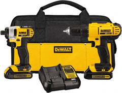 DeWALT - 20 Volt Cordless Tool Combination Kit - Includes 1/2" Drill/Driver & 1/4" Impact Driver, Lithium-Ion Battery Included - Exact Tooling