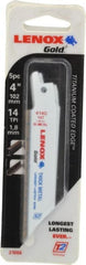 Lenox - 4" Long x 3/4" Thick, Bi-Metal Reciprocating Saw Blade - Tapered Profile, 14 TPI, Toothed Edge, Universal Shank - Exact Tooling