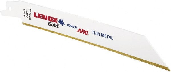 Lenox - 6" Long x 3/4" Thick, Bi-Metal Reciprocating Saw Blade - Tapered Profile, 24 TPI, Toothed Edge, Universal Shank - Exact Tooling