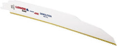 Lenox - 9" Long x 7/8" Thick, Bi-Metal Reciprocating Saw Blade - Tapered Profile, 10 TPI, Toothed Edge, Universal Shank - Exact Tooling