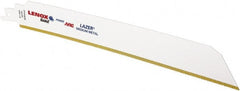 Lenox - 9" Long x 1" Thick, Bi-Metal Reciprocating Saw Blade - Tapered Profile, 18 TPI, Toothed Edge, Universal Shank - Exact Tooling