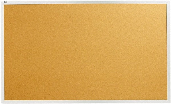 Quartet - 60" Wide x 36" High Open Cork Bulletin Board - Natural Cork over Fiberboard, Aluminum Frame - Exact Tooling