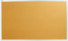 Quartet - 60" Wide x 36" High Open Cork Bulletin Board - Natural Cork over Fiberboard, Aluminum Frame - Exact Tooling