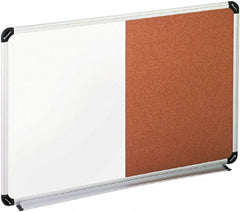 UNIVERSAL - 24" High x 36" Wide Cork/Melamine Dry Erase Board - Aluminum/Plastic Frame, 42-1/4" Deep, Includes Accessory Tray/Rail & Mounting Kit - Exact Tooling