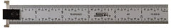 SPI - 18" Long, 1/100, 1/64, 1/50, 1/32" Graduation, Tool Steel Rule - 16R Graduation Style, 1-1/8" Wide, Silver, Satin Chrome Finish - Exact Tooling