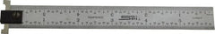 SPI - 6" Long, 1/64, 1/32" and 0.5, 1mm Graduation, Tool Steel Rule - English/Metric Graduation Style, 3/4" Wide, Silver, Satin Chrome Finish - Exact Tooling