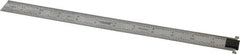 SPI - 12" Long, 1/100, 1/64, 1/50, 1/32" Graduation, Tool Steel Rule - 16R Graduation Style, 1" Wide, Silver, Satin Chrome Finish - Exact Tooling