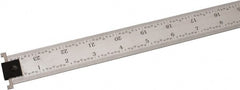 SPI - 24" Long, 1/100, 1/64, 1/50, 1/32" Graduation, Tool Steel Rule - 16R Graduation Style, 1-1/8" Wide, Silver, Satin Chrome Finish - Exact Tooling