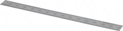 SPI - 6" Long, 1/64, 1/32" and 0.5, 1mm Graduation, Flexible Steel Rule - English/Metric Graduation Style, 1/2" Wide, Silver, Satin Chrome Finish - Exact Tooling