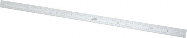 SPI - 12" Long, 1/64, 1/32, 1/16, 1/8" Graduation, Flexible Steel Rule - 4R Graduation Style, 1/2" Wide, Silver, Satin Chrome Finish - Exact Tooling