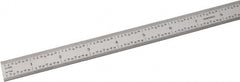 SPI - 18" Long, 1/100, 1/64, 1/50, 1/32" Graduation, Flexible Steel Rule - 16R Graduation Style, 3/4" Wide, Silver, Satin Chrome Finish - Exact Tooling