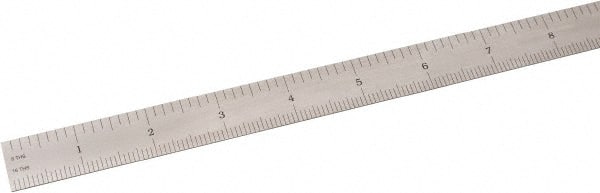 SPI - 24" Long, 1/64, 1/32, 1/16, 1/8" Graduation, Flexible Steel Rule - 4R Graduation Style, 3/4" Wide, Silver, Satin Chrome Finish - Exact Tooling