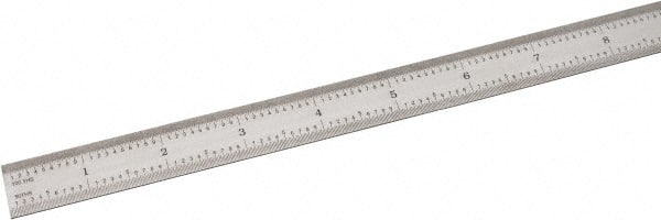 SPI - 24" Long, 1/100, 1/64, 1/50, 1/32" Graduation, Flexible Steel Rule - 16R Graduation Style, 3/4" Wide, Silver, Satin Chrome Finish - Exact Tooling