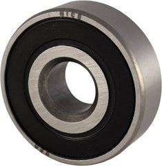 Nice - 7/16" Bore Diam, 1-3/8" OD, Double Seal Semi Ground Extra Light Radial Ball Bearing - 7/16" Wide, 1 Row, Round Bore, 850 Lb Static Capacity, 940 Lb Dynamic Capacity - Exact Tooling