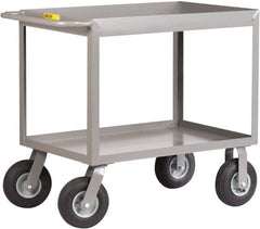Little Giant - 1,200 Lb Capacity, 24" Wide x 54" Long x 36-1/2" High Deep Shelf Cart - 2 Shelf, Steel, 2 Rigid/2 Swivel Casters - Exact Tooling