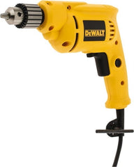 DeWALT - 3/8" Keyed Chuck, 2,800 RPM, Pistol Grip Handle Electric Drill - 7 Amps, 120 Volts, Reversible - Exact Tooling