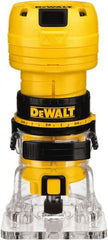 DeWALT - 31,000 RPM, 0.6 HP, 4.5 Amp, Laminate Trimmer Electric Router - 120 Volts, 1/4 Inch Collet - Exact Tooling