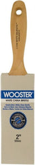 Wooster Brush - 2" Flat Hog Varnish Brush - 3-3/16" Bristle Length, 6-1/2" Maple Beavertail Handle - Exact Tooling