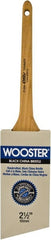 Wooster Brush - 2-1/2" Angled Hog Sash Brush - 2-11/16" Bristle Length, 7-7/8" Maple Rattail Handle - Exact Tooling