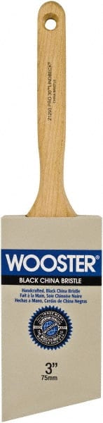 Wooster Brush - 3" Angled Hog Sash Brush - 2-15/16" Bristle Length, 7-7/8" Maple Fluted Handle - Exact Tooling
