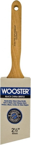 Wooster Brush - 2-1/2" Angled Hog Sash Brush - 2-15/16" Bristle Length, 7-7/8" Maple Fluted Handle - Exact Tooling