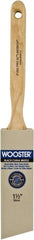 Wooster Brush - 1-1/2" Angled Hog Sash Brush - 2-7/16" Bristle Length, 8" Maple Fluted Handle - Exact Tooling