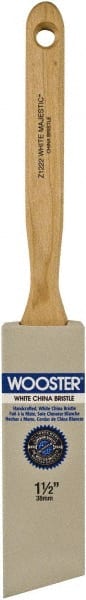 Wooster Brush - 1-1/2" Angled Hog Sash Brush - 2-11/16" Bristle Length, 7-7/8" Maple Fluted Handle - Exact Tooling