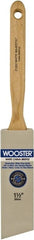 Wooster Brush - 1-1/2" Angled Hog Sash Brush - 2-11/16" Bristle Length, 7-7/8" Maple Fluted Handle - Exact Tooling