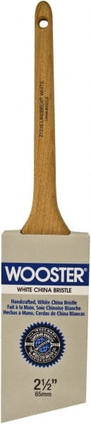 Wooster Brush - 2-1/2" Angled Hog Sash Brush - 2-15/16" Bristle Length, 7-7/8" Maple Rattail Handle - Exact Tooling